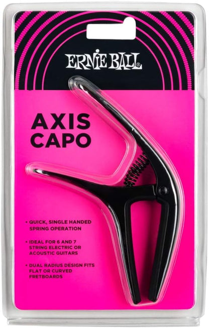 Ernie Ball, Axis Capo, Double Beam Lug, Satin Black / Satin Silver. 