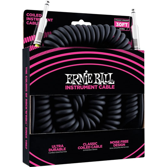 Ernie Ball Coiled Instrument Cable 30ft 9.14m